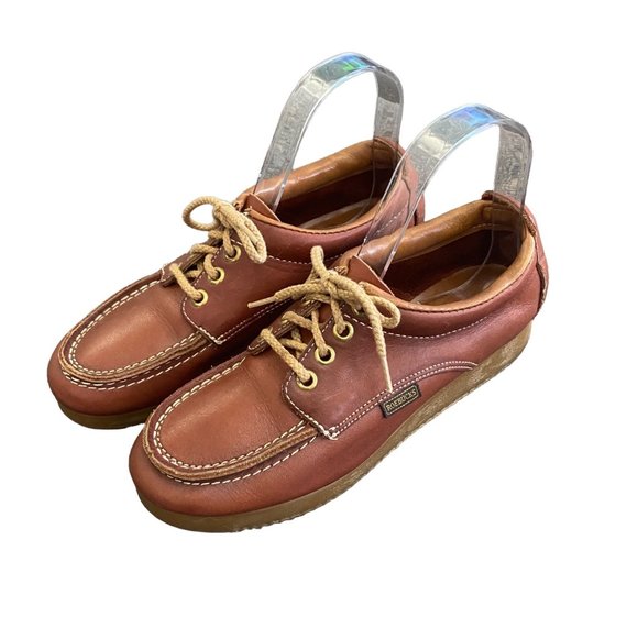 Roebucks & Co Shoes - Vintage Sears Roebucks Brown Genuine Leather Lace Up Loafer Shoes